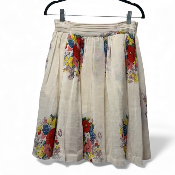 Anthropologie Dresses & Skirts - Twinkle by Wenlan for Anthropologie Silk Cotton Floral Skirt | Size 4